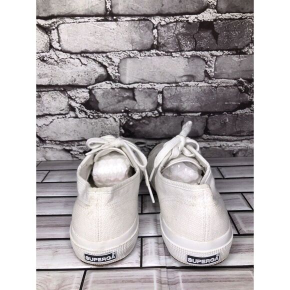 Superga White Canvas Fabric Lace Up Causal Sneakers Shoes Women sz 38EU/7.5M US - Picture 6 of 16
